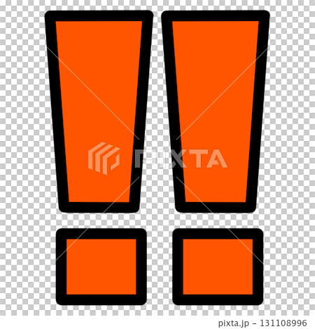 注意や警戒を示すオレンジ色の感嘆符マークイラスト 131108996