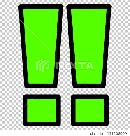 Pop and eye-catching neon green exclamation mark illustration 131108999