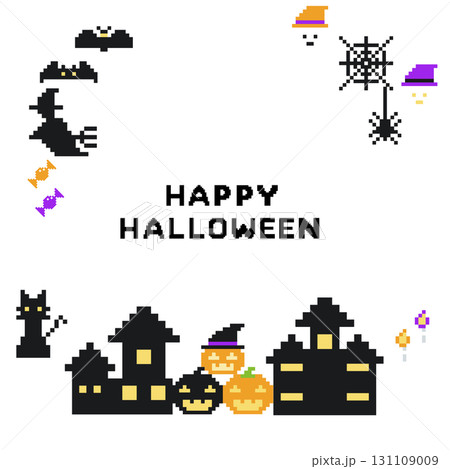 ピクセルアートのハロウィンイラスト 131109009