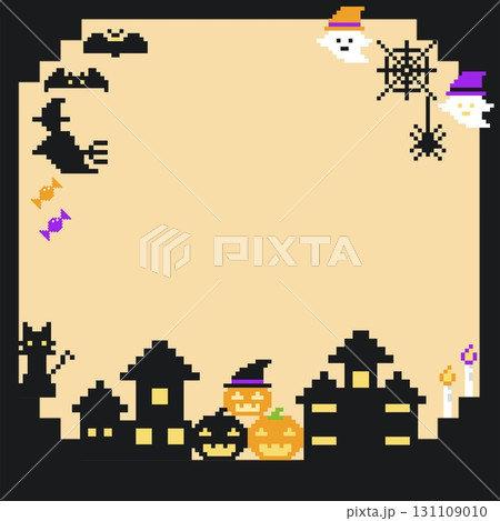 ピクセルアートのハロウィンイラスト 131109010
