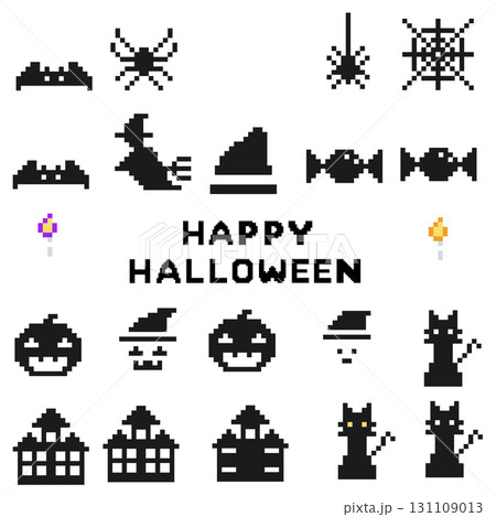 ピクセルアートのハロウィンイラスト ピクセルアートのハロウィンイラスト 131109013