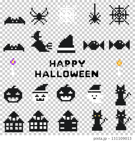 ピクセルアートのハロウィンイラスト ピクセルアートのハロウィンイラスト 131109013