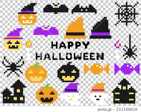 ピクセルアートのハロウィンイラスト 131109016