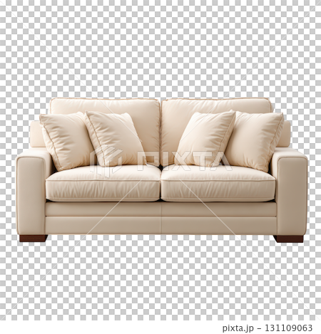 Modern Cream Sofa with Soft Cushions and Minimalist Design for Cozy Living Room Decor and Comfortable Seating 131109063