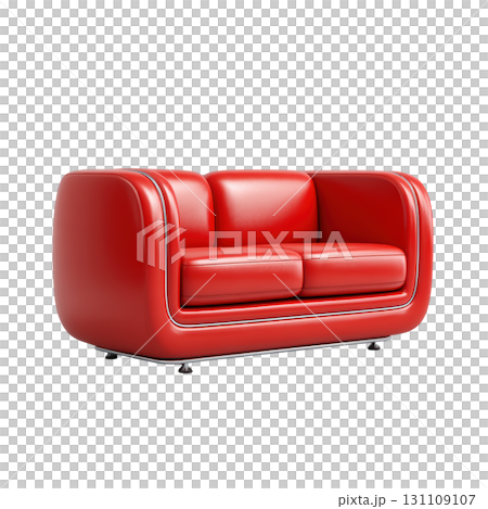 Modern Red Sofa with Smooth Curves and Sleek Design Ideal for Contemporary Living Room or Lounge Spaces 131109107