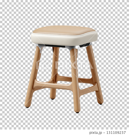 Modern Minimalist Wooden Stool with Cream Cushion and Sleek Design for Contemporary Interiors and Decor Modern Minimalist Wooden Stool with Cream Cushion and Sleek Design for Contemporary Interiors and Decor 131109237