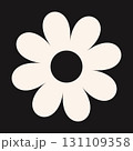 Flat, stylized daisy illustration with a bold, minimal look. The simple petal structure conveys clarity, balance, and floral charm. 131109358