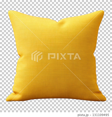 Bright Yellow Fabric Cushion for Home Decor, Ideal for Living Room, Bedroom or Office Use to Enhance Comfort and Style 131109495