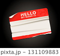Realistic Hello Sticker with Copy Space 131109883