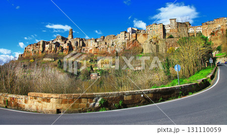 scenic tufa town Pitigiano, Tuscany , Italy scenic tufa town Pitigiano, Tuscany , Italy 131110059