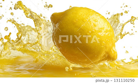 水中に飛び込むレモン 水中に飛び込むレモン 131110250