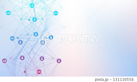 Geometric abstract background with connected line and dots. Structure molecule and communication. Big Data Visualization. Medical, technology, science background. illustration. Geometric abstract background with connected line and dots. Structure molecule and communication. Big Data Visualization. Medical, technology, science background. illustration. 131110558