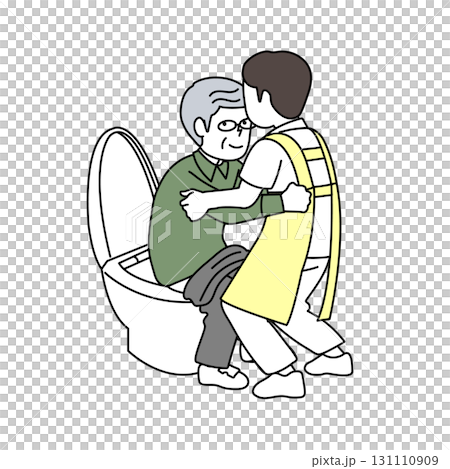 護理人員協助老人上廁所 131110909