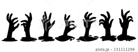 Creepy hands bursting out of ground set 131111299