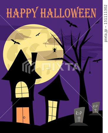 Halloween-themed card, vector graphics 131111302