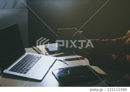 Customer signing a real estate contract in real estate agency. Customer signing a real estate contract in real estate agency. 131111390