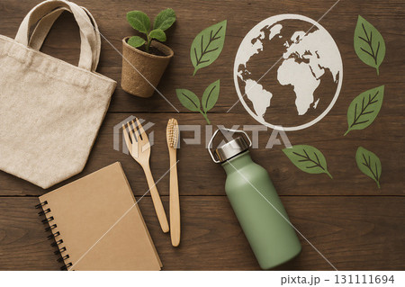 サステナブルな暮らし:エコグッズと地球を守るアイテムたち サステナブルな暮らし:エコグッズと地球を守るアイテムたち 131111694