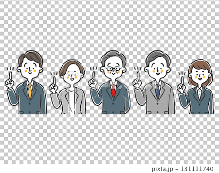 指向商務人士上半身向量 指向商務人士上半身向量 131111740