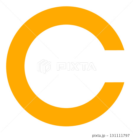 黄色で描かれたランベルト環構造のシンプルな図解イラスト素材 131111797