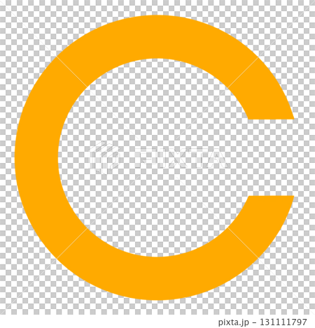 黄色で描かれたランベルト環構造のシンプルな図解イラスト素材 131111797