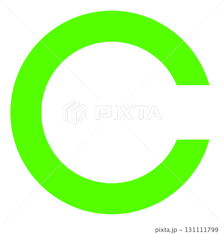 ネオングリーンで描かれたランベルト環構造の図解イラスト素材 131111799