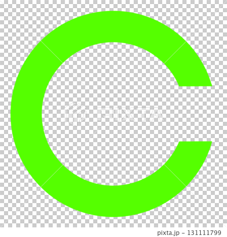 ネオングリーンで描かれたランベルト環構造の図解イラスト素材 131111799