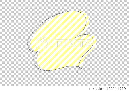 点線で作ったボーダー柄のかわいい吹き出し　黄色 131111939