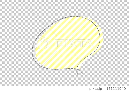 点線で作ったボーダー柄のかわいい吹き出し　黄色 131111940