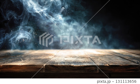 Wooden Desk Surface with Ample Space for Decoration and Creativity 131113656