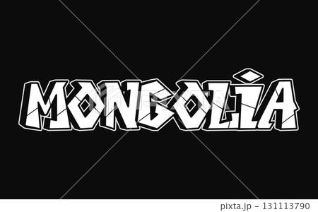 Mongolia graffiti style typography word art lettering 131113790