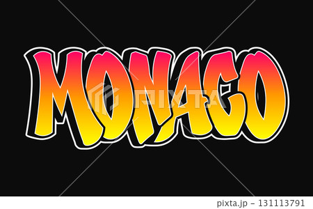 MONACO word in urban graffiti lettering style 131113791