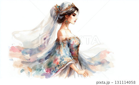 アラジンと魔法のランプ, 千夜一夜物語の水彩画風イラスト 131114058