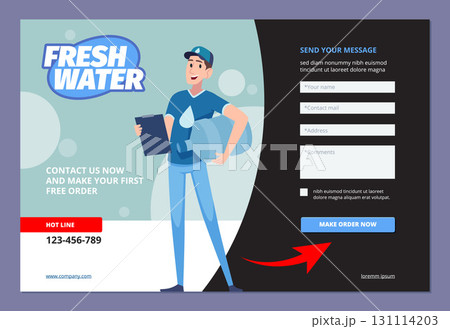 Water delivery. landing web page template for ordering fresh water Water delivery. landing web page template for ordering fresh water 131114203
