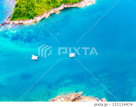 Top view sea surface beach sand background 131114474