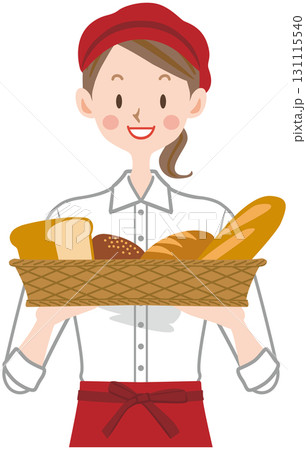 パン屋の店員のイラスト 販売員 パン屋の店員のイラスト 販売員 131115540