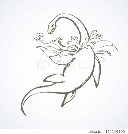 Plesiosaur dinosaur. Vector drawing 131116100