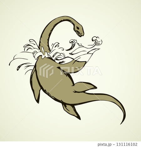 Plesiosaur dinosaur. Vector drawing 131116102