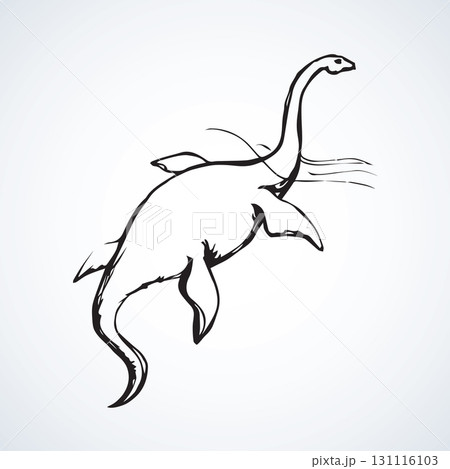 Plesiosaur dinosaur. Vector drawing 131116103
