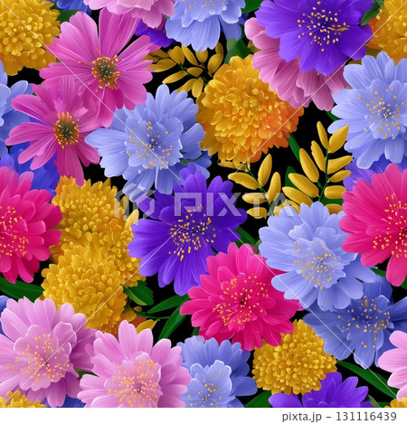 seamless pattern with colorful flowers 131116439