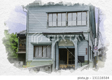水彩画風　にし茶屋街　西検番事務所　石川県金沢市 131116584