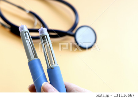 Blue Insulin injection pen for diabetics and weight loss. Blue Insulin injection pen for diabetics and weight loss. 131116667