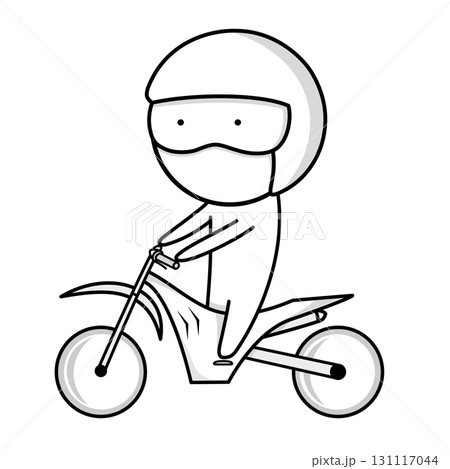 A motorcyclist wearing a helmet rides a motorcycle. A motorcyclist wearing a helmet rides a motorcycle. 131117044