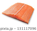 Fresh raw salmon fillet on white background. 131117096