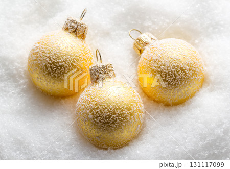 Christmas balls in snow Christmas balls in snow 131117099