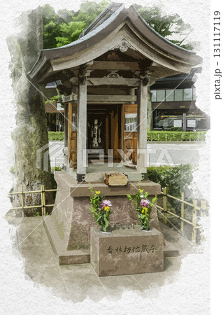 水彩画風　金沢市街地　香林坊交差点　香林坊地蔵尊　石川県金沢市 131117119