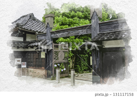 水彩画風 寺町 妙立寺 忍者寺 石川県金沢市 水彩画風 寺町 妙立寺 忍者寺 石川県金沢市 131117158