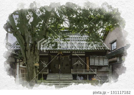 水彩画風 寺町 諏訪神社 石川県金沢市 水彩画風 寺町 諏訪神社 石川県金沢市 131117182