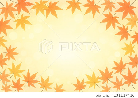 フレーム素材　紅葉　もみじ　ベクター 131117416