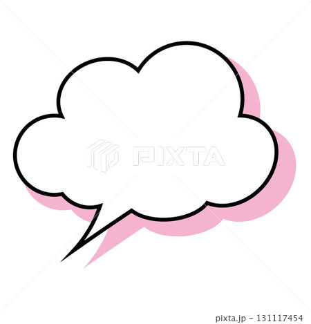 シンプルな吹き出しのイラスト もこもこ シンプルな吹き出しのイラスト もこもこ 131117454