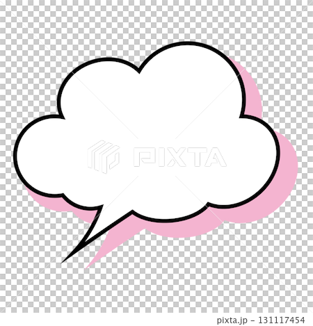 シンプルな吹き出しのイラスト もこもこ シンプルな吹き出しのイラスト もこもこ 131117454